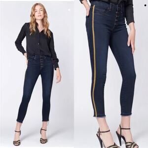 Veronica Beard Debbie Skinny Tuxedo Stripe Jeans Size 25